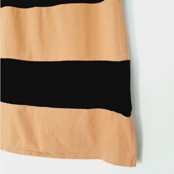 ZARA \ Wide Stripe Sleeveless Tunic Top Special Garment Tan & Black Sz M - Picture 3 of 11